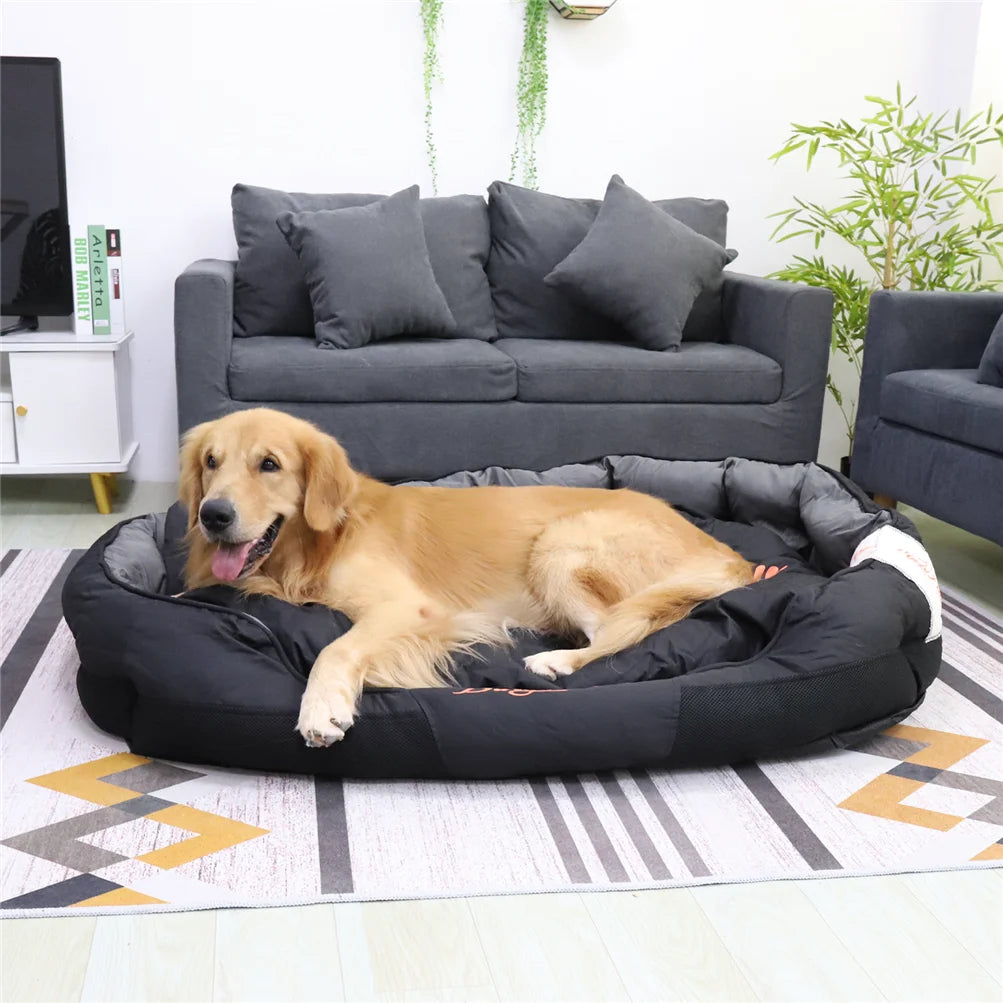 Hondenmand - Hondenkussen - Hondenbed - Hondenmanden - 110 x 80 x 22 cm - Waterdichte - Extra Groot Kalmerend Ligbed voor Alle Seizoenen - Donutmand - Wasbaar - Fluffy - Met Afneembaar Kussen - Oxford Stof – Hondenbank – voor Binnengebruik - Zwart