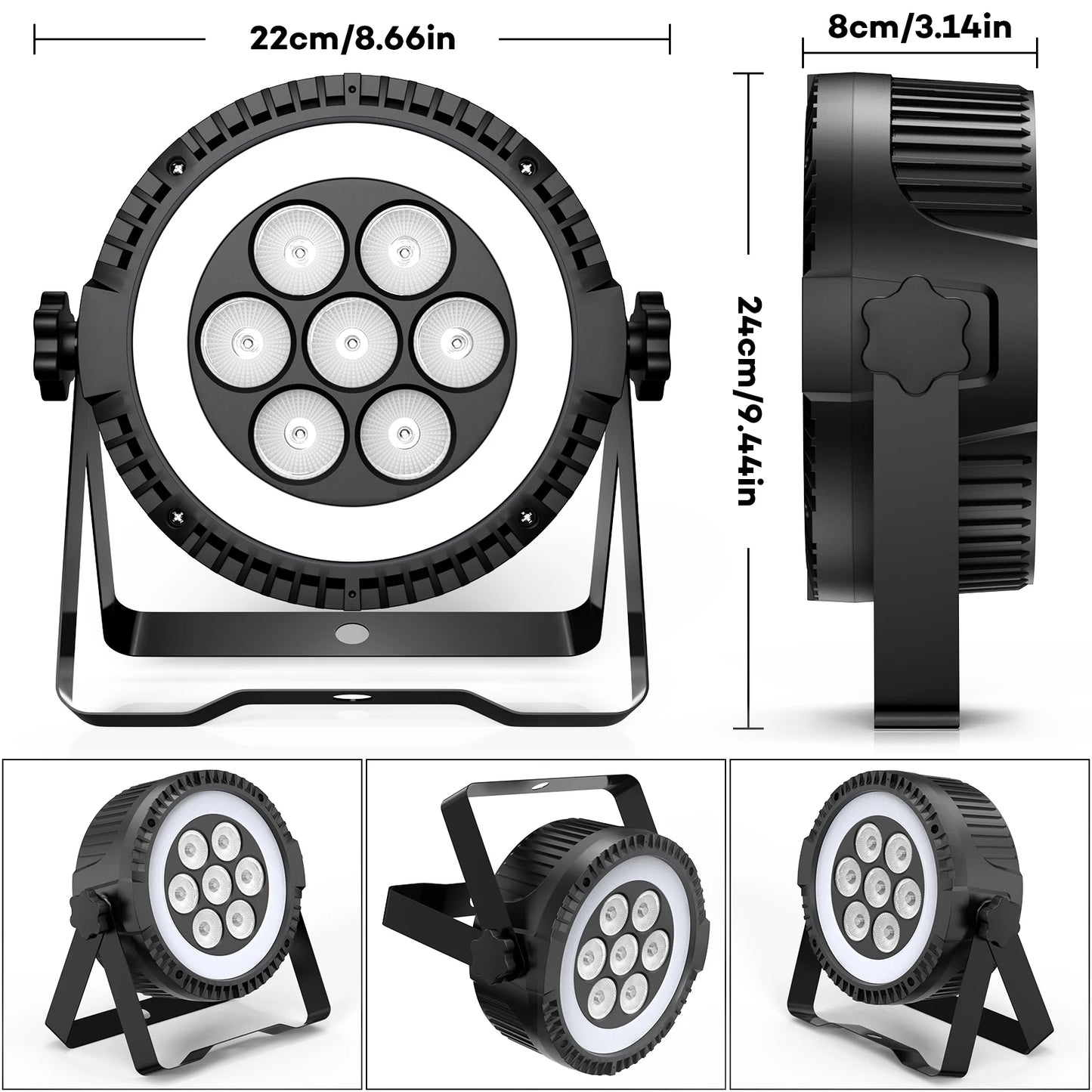 RGBW LED Par Verlichting – Stage Lamp – DJ Verlichting – Theaterlicht – Feestverlichting – EU Plug – 70W Vermogen – DMX512 Geluidgestuurd