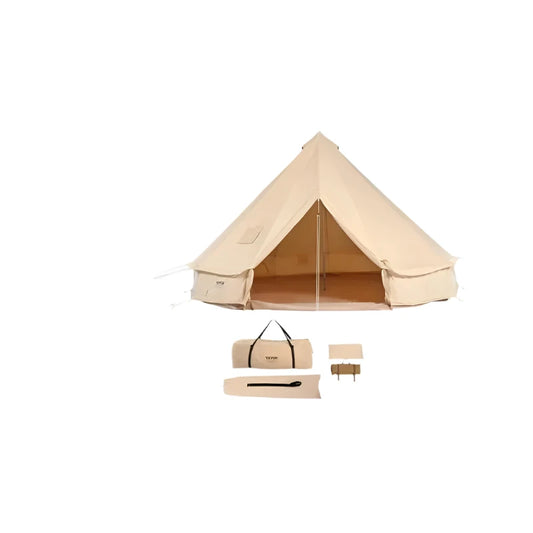Vevor - Camping - Kampeertent - Openlucht Kampeertent - Klokjestent - Draagbaar - 3m - met Kachel Ademende Tent - voor 8 Personen - QUORE