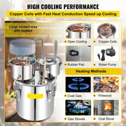 Distilleerketel - Destillatieapparaat - Destillatieapparaat Etherische Olie - 50L Roestvrij Staal - voor Het Maken van Whisky, Bier, Brandy