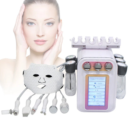 7-in-1 Hydro Dermabrasie Apparaat – Gezichtsreiniger – Huidverzorgingsapparaat – Ultrasone Massage – LED Lichttherapie – Dieptereiniging – Koudetherapie – Compact Design