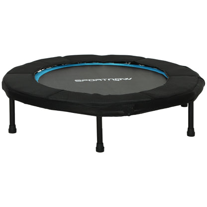 Fitness - Trampoline - Vouwbaar - Steel - Frame - Oefeningen-Buik - Cardio - Training - Ø-102-cm - Veiligheidsmat - Max-100-kg - Blauw - QUORE