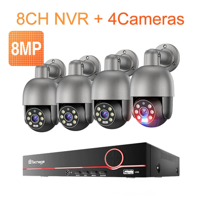 Beveiligingscamera – Camerabewaking – Buitencamera – IP-camera – CCTV-systeem – 8MP Ultra HD – PTZ Draaibaar Met Kleurnachtzicht