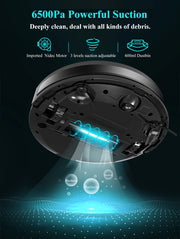 Abir - Robotstofzuiger - Stofzuiger - Lasersysteem - UV-reiniging - TOF Wisdom - Aangepaste kamer - 6500PA - 3200mAh - 14,8V - 32W - Zwart