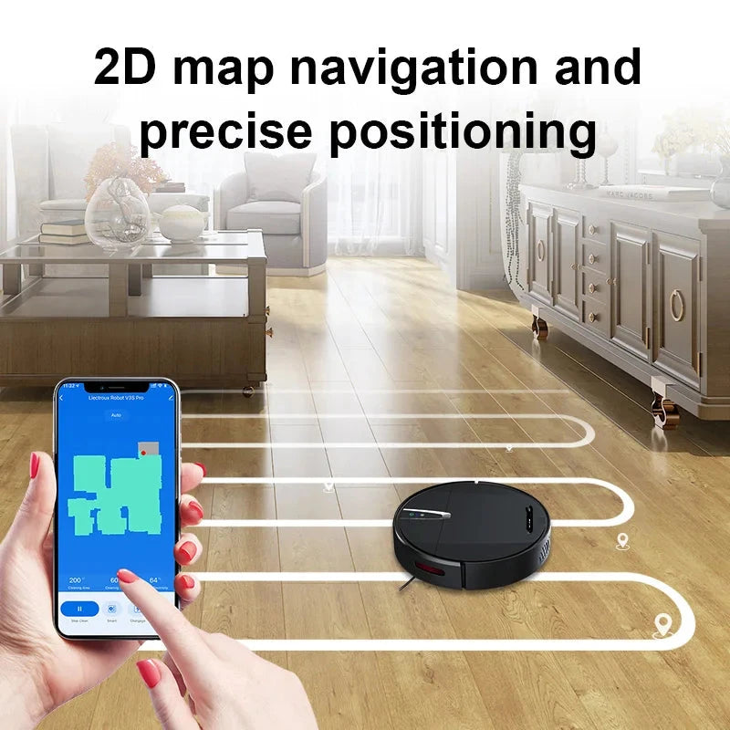 Robotstofzuiger met dweilfunctie - Met laadstation - dweilrobot - Ideaal voor huisdieren - Gyroscoop - val & object detectie - Vloerdetectie - Met App - Zwart - QUORE