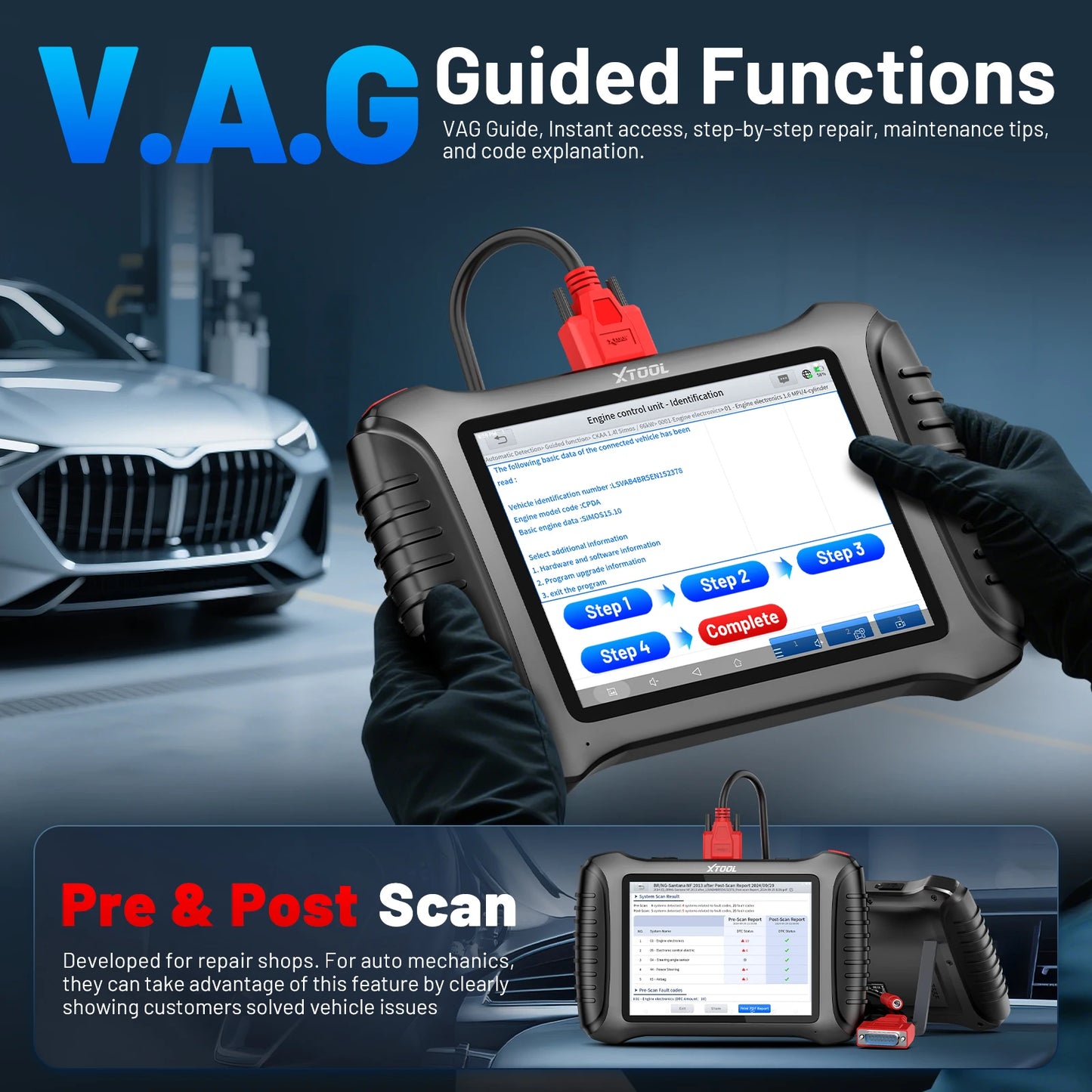 Autodiagnoseapparaat – OBD2 Scanner – Diagnosecomputer – Codelezer – Sleutelprogrammering – 8 Inch Touchscreen – 41+ Speciale Functies