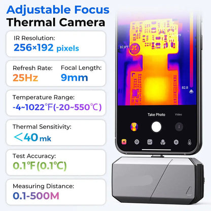 Warmtebeeldcamera - Thermische Camera - Warmtecamera - Infrarood Camera - Instelbare Lens Thermische Beeldcamera – 9mm Sensor – USB-C Compatibel – Geschikt voor Android Apparaten