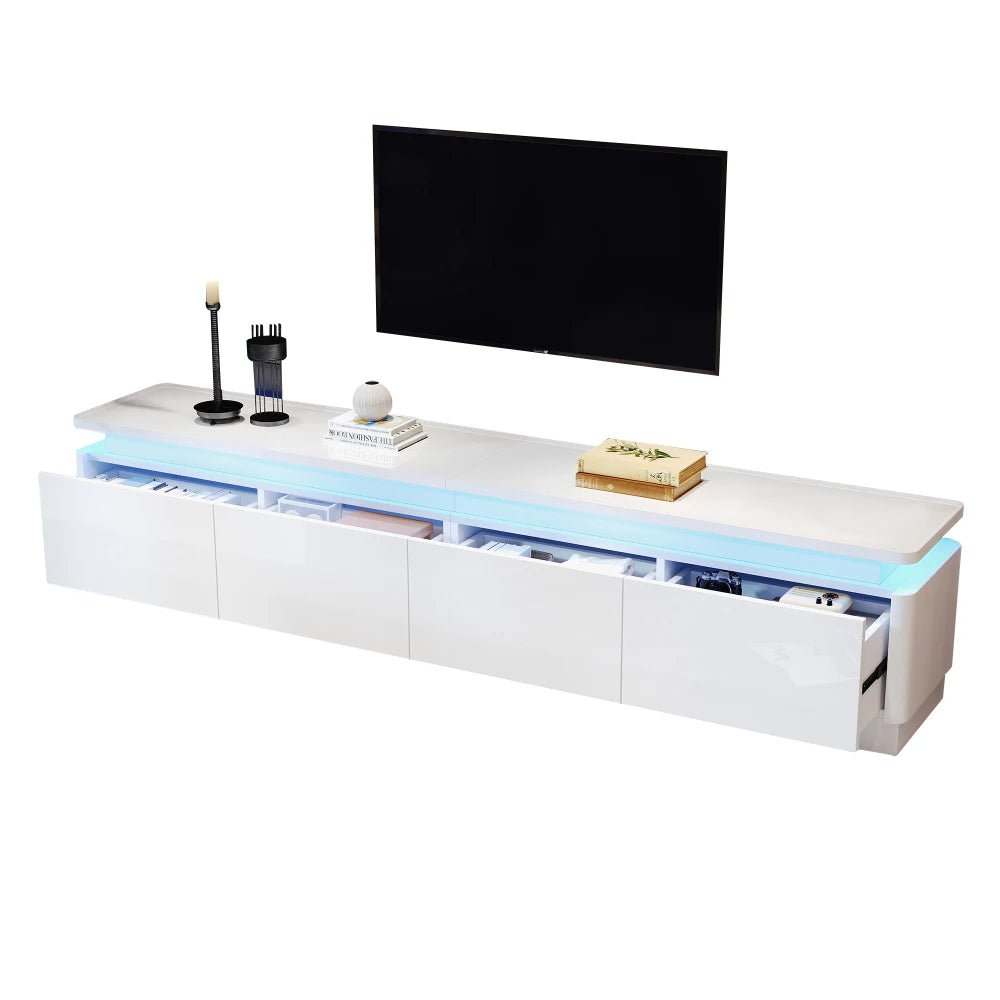TV Meubel – TV Kast – TV Dressoir – TV Meubels – TV Stand – 180x34x40 cm – 4 Lades – LED Verlichting – Hoogglans – Geschikt voor 80 Inch TV