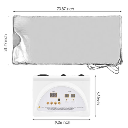 Sauna Deken - Infraroodtherapie - 650W - 220V - 60Hz - extern PU - intern PVC - Stress - Pijnverlichting - Fibromyalgie - Reuma - Ontspanning - Grade A - Zilver