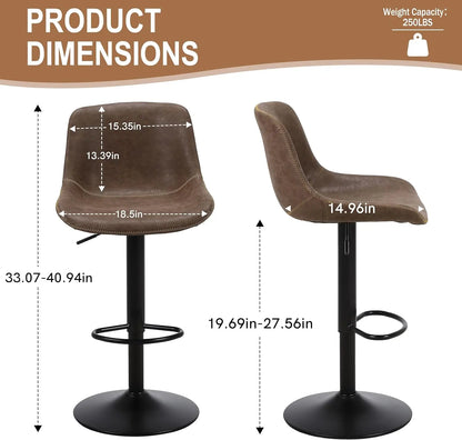 Barkrukken – Barkruk Set – Krukken – Barstoelen – Barkruk met Rugleuning – Verstelbare Zithoogte 50-70 cm – 360° Draaibaar – Wit – PU-leer