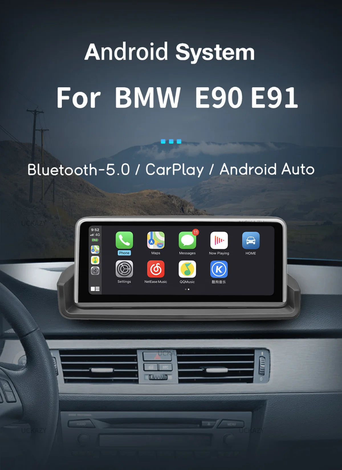 8 Core Android 14 Car Radio – Multimedia Speler – DVD Speler – Audio Head Unit – Stereo Scherm – 10,25 Inch Touchscreen – CarPlay Ondersteuning - QUORE