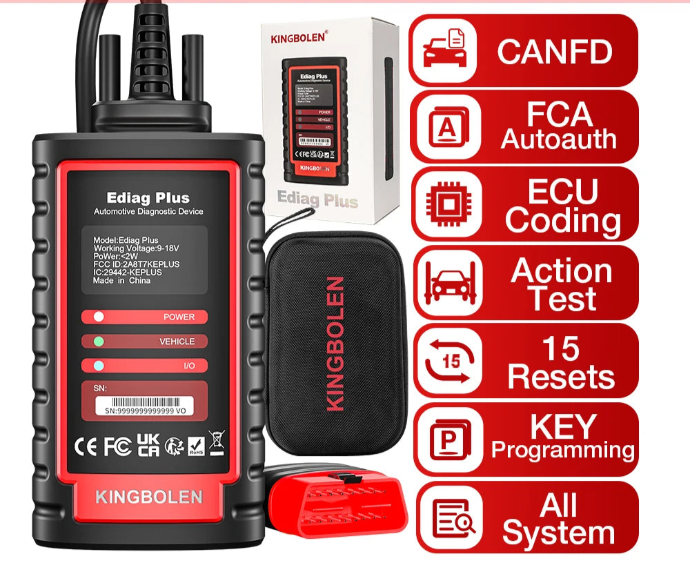 OBD Scanner - OBD2 - Auto Scanner - Auto uitlezen - Diagnose Apparatuur voor Auto's - OBD2 Diagnose Tool - CAN FD - FCA Protocol - ECU Codering - Actieve Test - Volledig Systeem - 15 Reset Services - Auto Scanner voor GM, Buick, Cadillac, Chevrolet