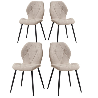 Eetkamerstoelset van 4 - Stoelen - Keukenstoel - Scandinavisch minimalistisch - Beige