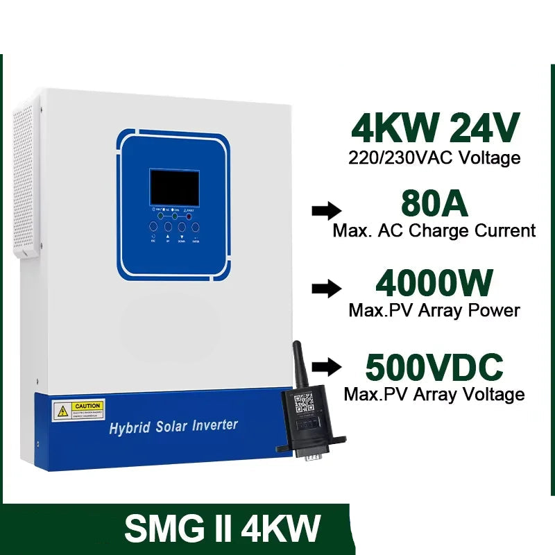 Hybride Zonne-energie Omvormer – Zonnelader – Solar Controller – MPPT Laadregelaar – Zonnepaneel Omvormer – 4 kW Vermogen – Wifi Monitoring