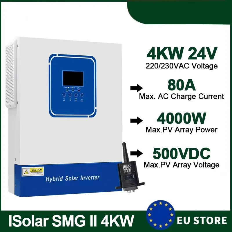Hybride Zonne-energie Omvormer – Zonnepaneel Omvormer – Solar Omvormer – Zuivere Sinusomvormer – Off-grid Omvormer – 4000W Vermogen – Ingebouwde MPPT Regelaar