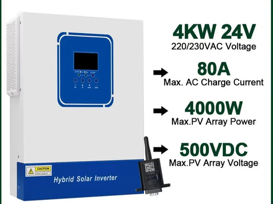 Omvormer – Solar Hybrid Inverter – Spanningomvormer – Zonnepaneelomvormer – MPPT Laadregelaar – Zuivere Sinusgolf – Wifi Monitoring – 2kW tot 6,2kW