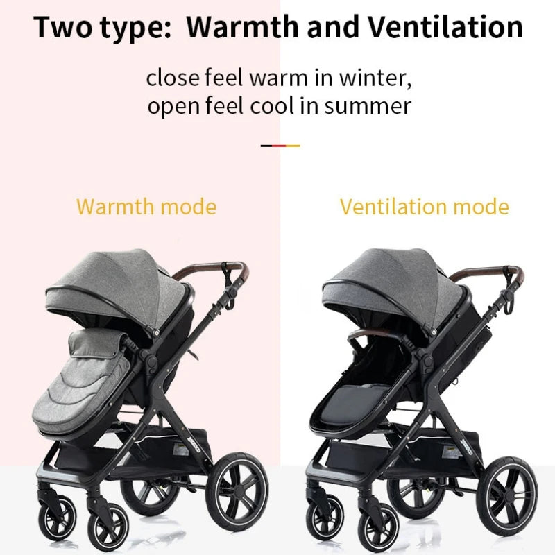 Wandelwagen - Kinderwagen 3 in 1 - Kinderwagen - Opklapbare Wandelwagen - Luxe Kinderwagen - 3-in-1 Wandelwagen voor Pasgeborenen – Reisvriendelijk, Opvouwbaar en Aluminium Frame
