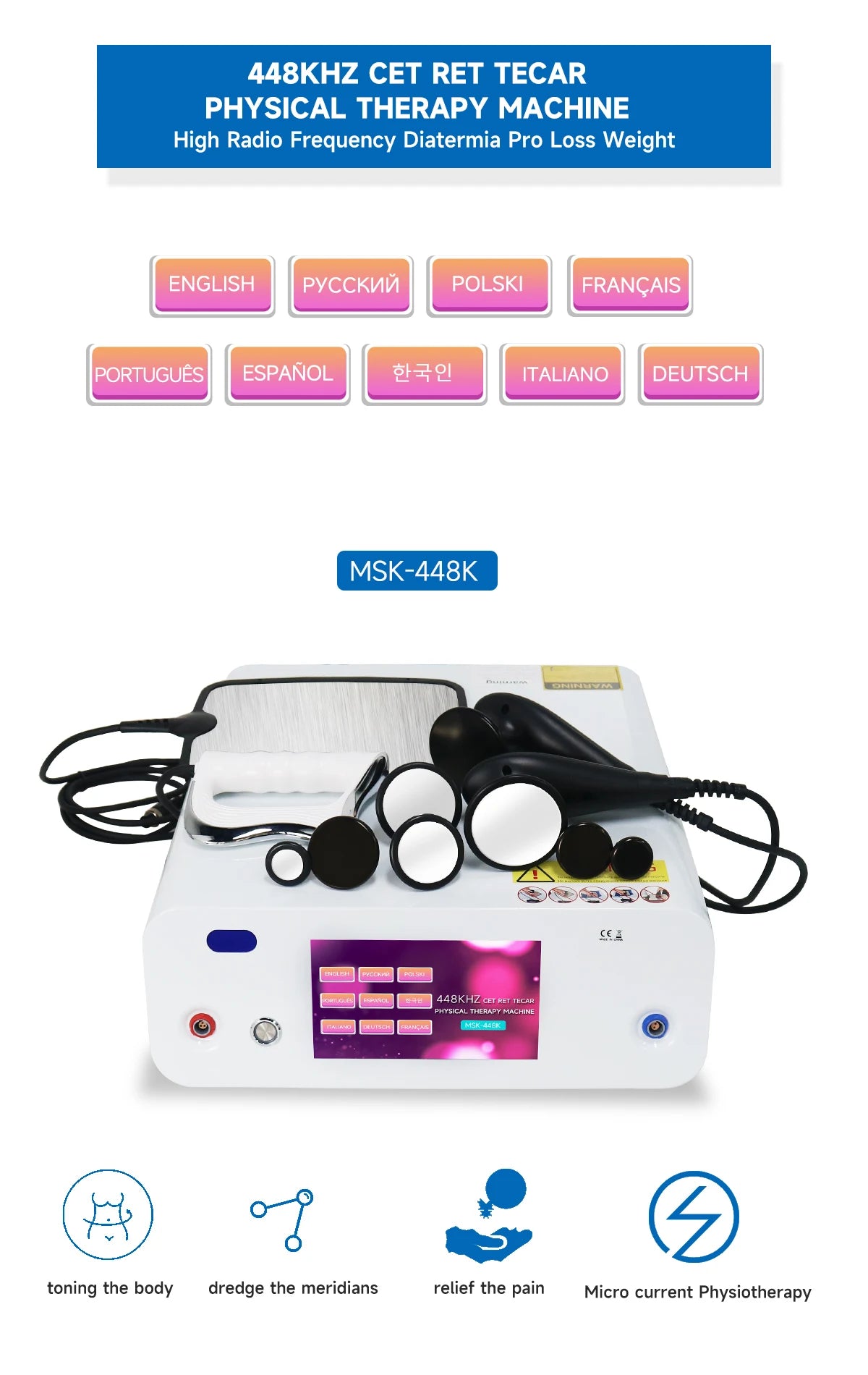 448K Face Lifting Thermo Therapy Machine CET RET Machine Lymphatic Circulation Skin Rejuvenation Weight Loss Slimming Device - QUORE