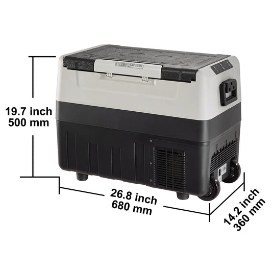 Auto Koelbox - Koelbox - Camping Koelkast - Compressor Koelkast - met Wielen - Draagbare - 12V/24V - 45L - Dual Zone - -20°C tot +10°C - voor Binnen - en Buitenevenementen