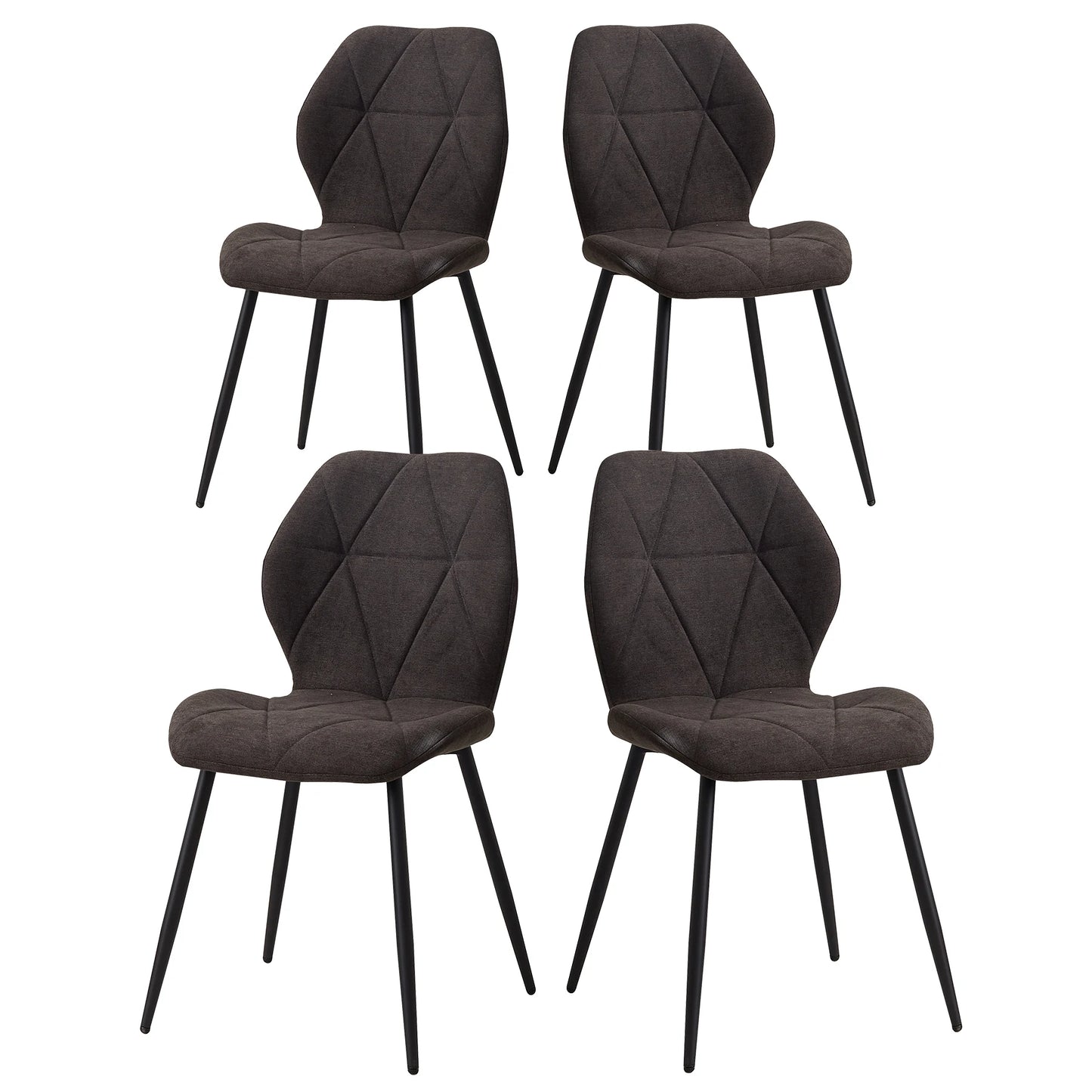 Eetkamerstoelset van 4 - Stoelen - Keukenstoel - Scandinavisch minimalistisch - Zwart