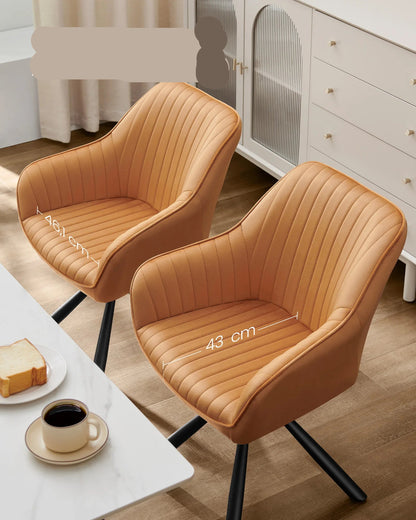 Eetkamerstoelen – Stoelen – Velours Stoelen – Caramel Stoelen – Comfortabele Zitting – Ergonomische Rugleuning