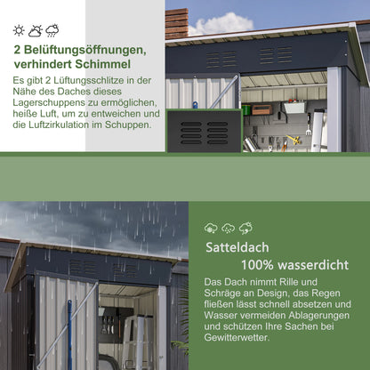 Tuinhuis – Tuinschuur – Berging – Opslag – Buitenhuis – Zwart – Waterbestendig Met Pultdak – Ventilatieopening