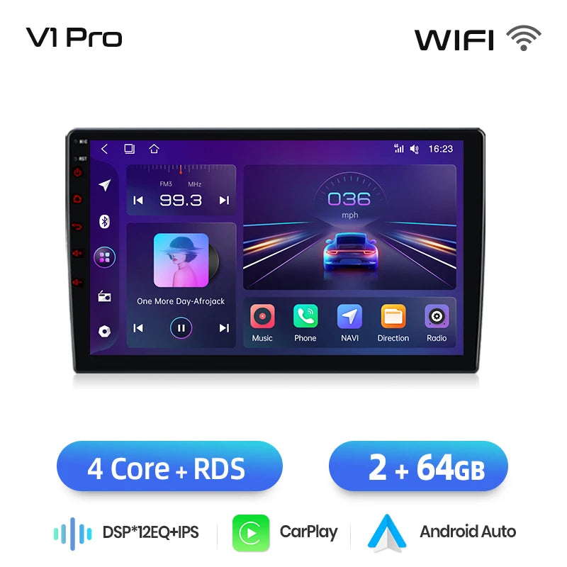 Junsun Wireless CarPlay Android Auto Car Radio For Audi A3 8P 2003 2004 2005 2006 - 2013 GPS Multimedia 2 din Systems Stereo - QUORE