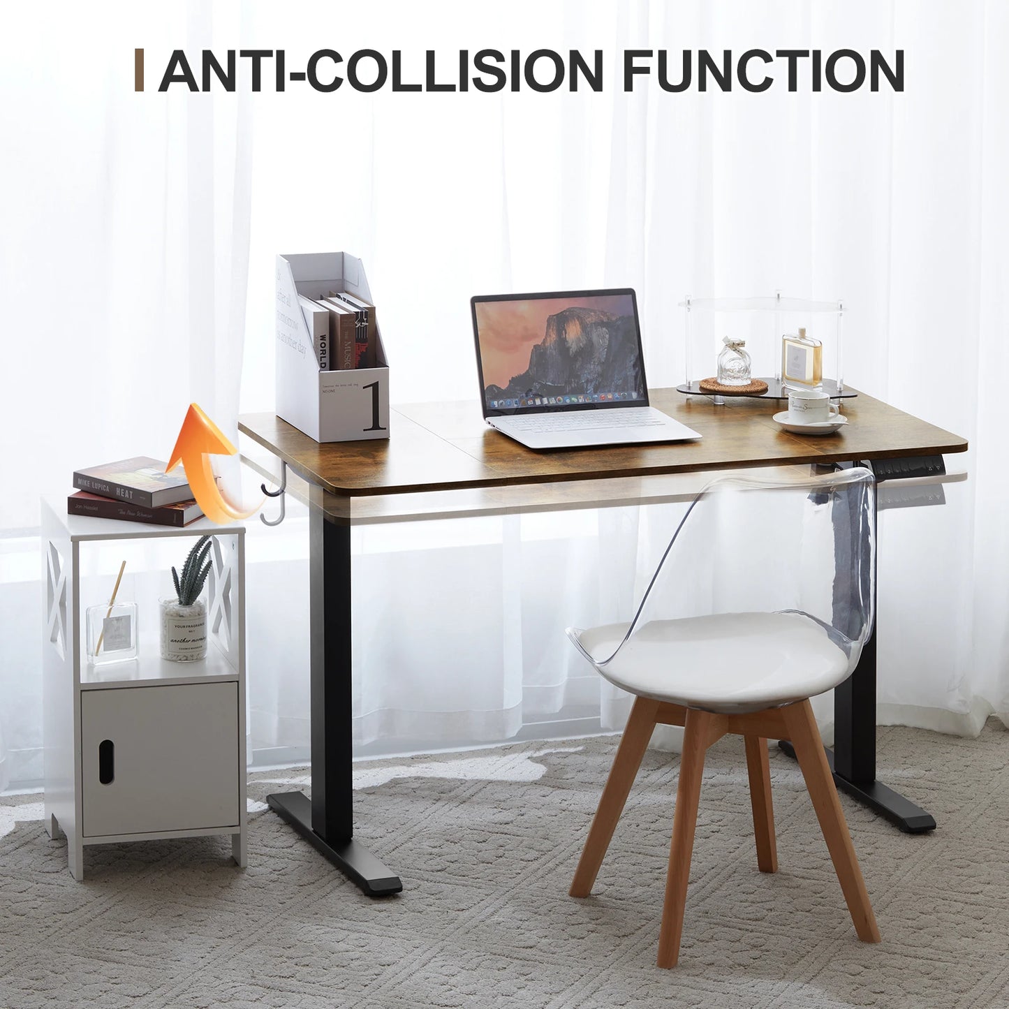 Hoogteverstelbaar bureau – Elektrisch bureau – Zit-sta bureau – Verstelbaar bureau – Werkplek bureau – 120x60 cm – USB oplaadpoort – Memory functie