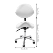 Zadelkruk - Zadelkruk op wielen - Zadelkruk met rugleuning - Zadelkruk Ergonomisch - Zwaar gebruik - In hoogte verstelbaar - Wit