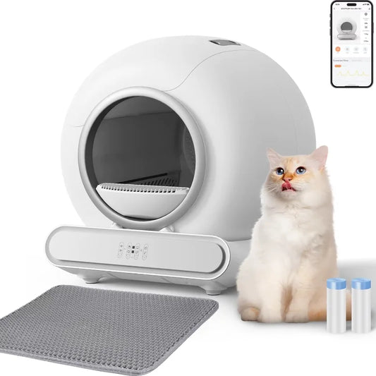 Prullenbak – Kattenbak – Afvalbak – Vuilnisbak – Afvalemmer – Automatische Reiniging – 65 Liter Capaciteit
