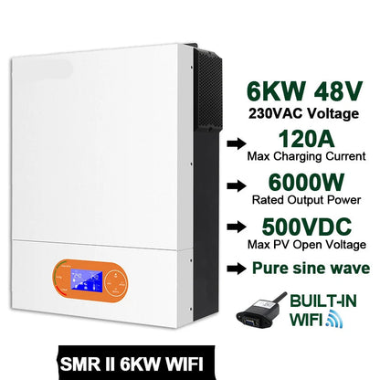 Hybride Zonnestroom Omvormer – Solar Inverter – Zonnepaneel Omvormer – Off-Grid Omvormer – Energie Omvormer – Pure Sinusgolf Uitgang – WiFi Monitoring