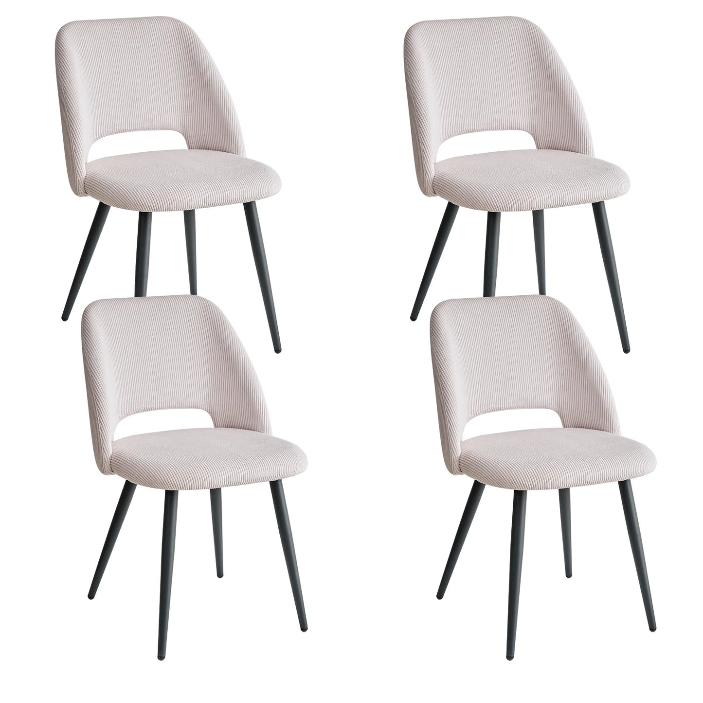 Set of 2/4/6 Stylish Corduroy Dining Chair - Soft Fabric Seat, Ergonomic Design, Suitable for Family Dining Space