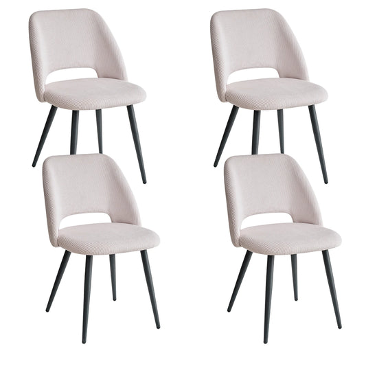 Set of 2/4/6 Stylish Corduroy Dining Chair - Soft Fabric Seat, Ergonomic Design, Suitable for Family Dining Space