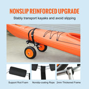 Vevor - Handtrailer Boot - Boottrailer Dolly - Dolly - Heavy Duty Kayak Cart - 250 lbs Laadvermogen - Opvouwbaar - Kano Trolley Cart 10'' Massieve Banden voor Kayaks Kano's - Zwart