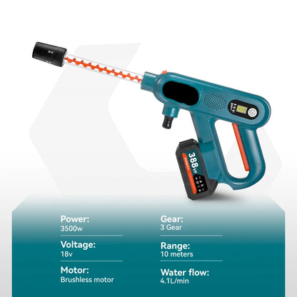 Hogedrukreiniger - Terrasreiniger - Accu - Elektrische - Elektrische Waterdrukspuit - 220Bar - 5-in-1 - 3 Snelheden - Draadloos Spuitpistool - Inclusief 2 Accu’s – voor Auto, Tuin en Terras