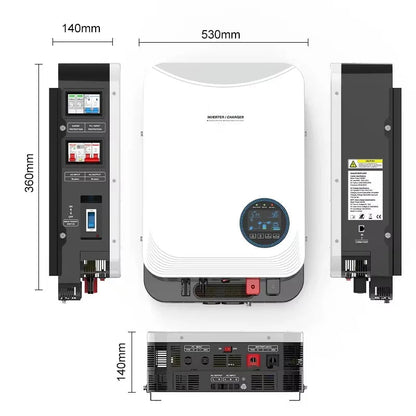 Hybride Zonne-omvormer – Zonnestroom Omvormer – Solar Inverter – Thuis Omvormer – 4200W Vermogen – Pure Sinusgolf Uitgang - 24V