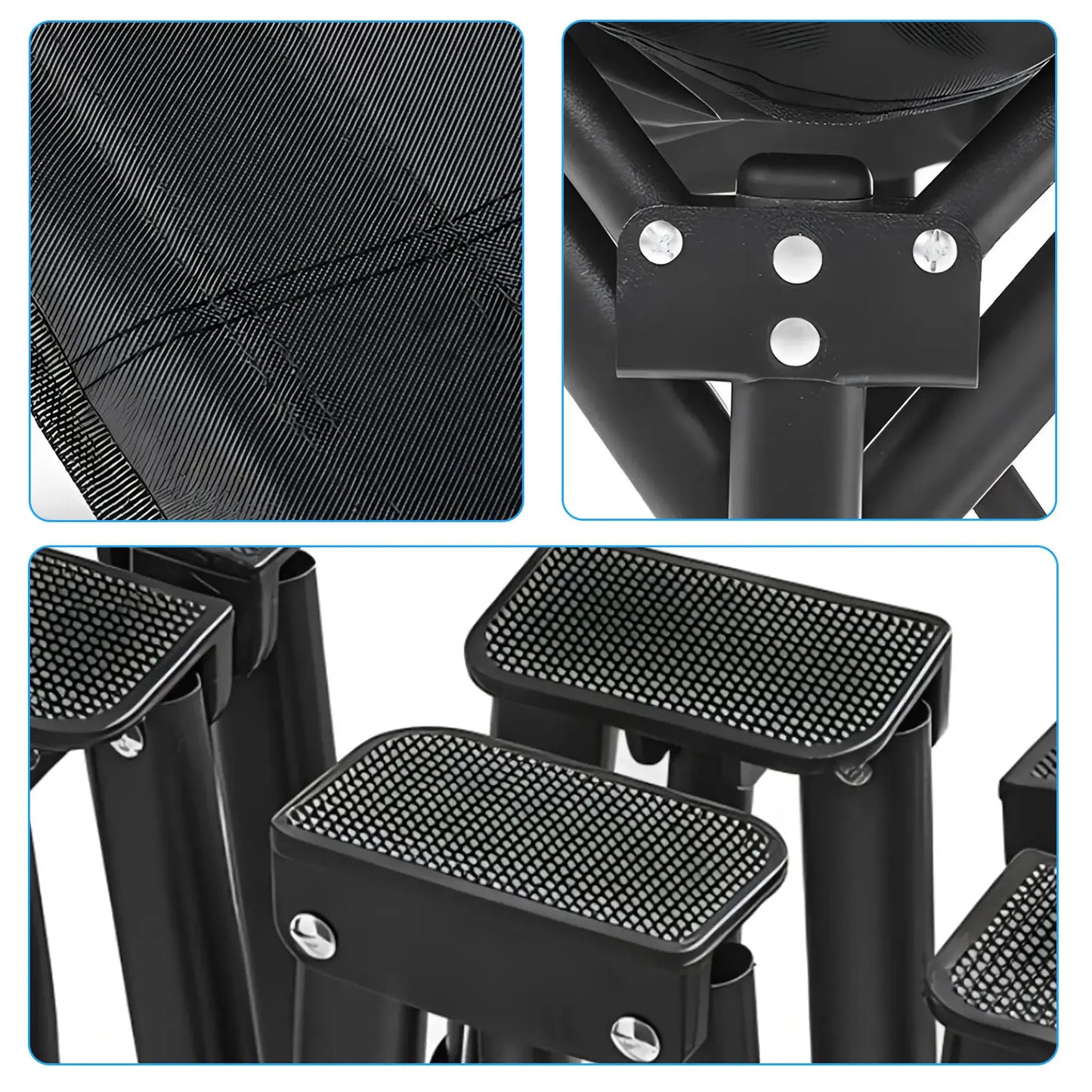 Opvouwbaar Campingbed - Kampeerbed - Veldbed - Vouwbed - Ligbed - Draagbaar - Opvouwbaar - 200KG Capaciteit - Grijszwart - QUORE