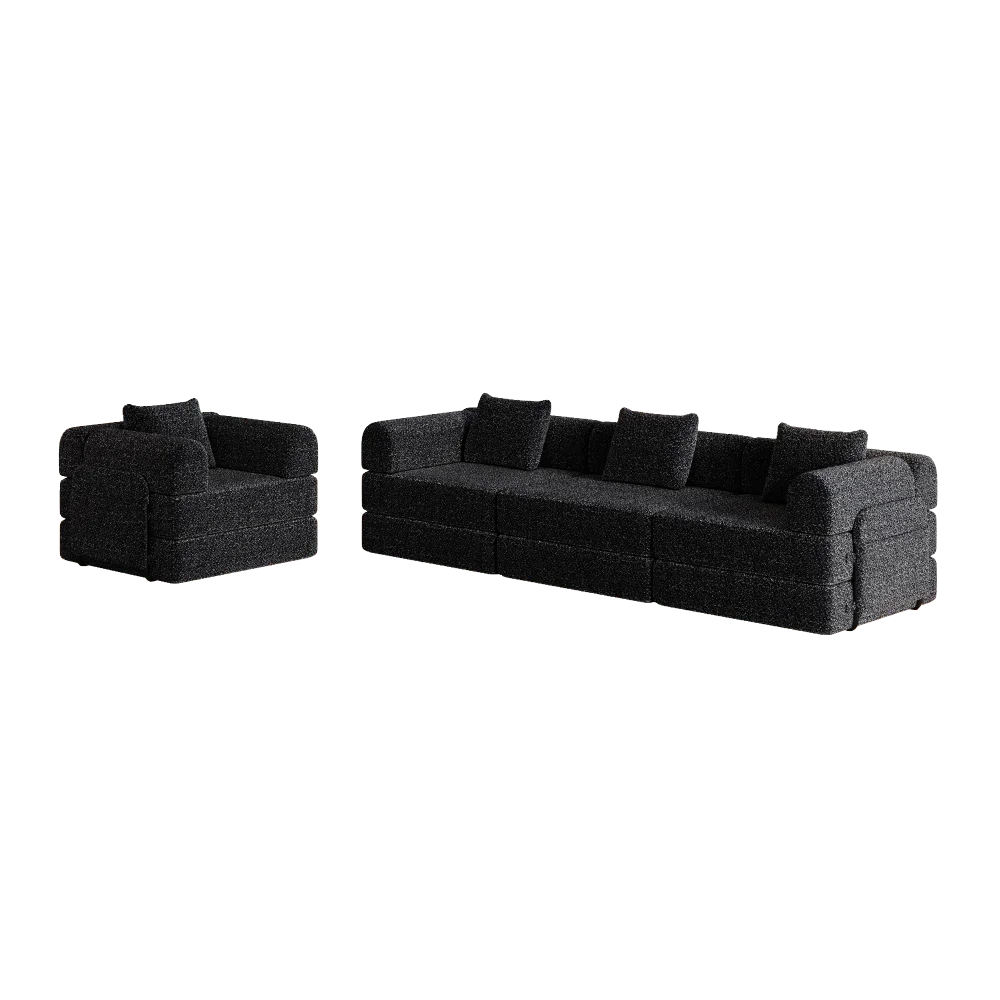 Slaapbank – Bank – Sofa – Zetel – Bedbank – 2-in-1 Chenille – Met Opbergruimte in Armleuning – Met Stevig Metalen Frame - QUORE