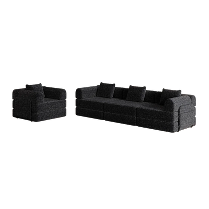 Slaapbank – Bank – Sofa – Zetel – Bedbank – 2-in-1 Chenille – Met Opbergruimte in Armleuning – Met Stevig Metalen Frame - QUORE
