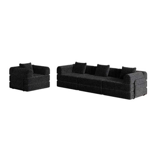 Slaapbank – Bank – Sofa – Zetel – Bedbank – 2-in-1 Chenille – Met Opbergruimte in Armleuning – Met Stevig Metalen Frame - QUORE