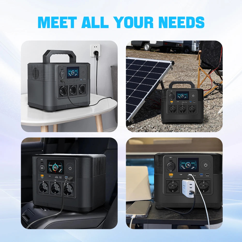 Draagbare Powerstation – Mobiele Generator – Energiecentrale – Stroomvoorziening – Noodstroom – 1200W Vermogen – 1008Wh LiFePO4 Batterij - QUORE