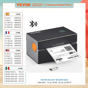 VEVOR Labelprinter - Labelmaker - Barcode -Verzendlabelprinter - Kassabonprinter - Desktop - Thermal Printer - Usb - 60 Labels Per Minuut - 203DPI - QUORE