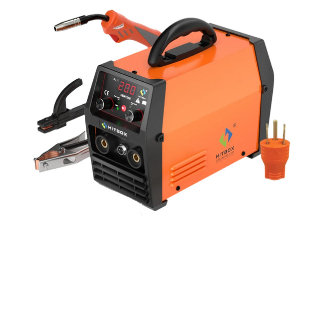 Hitbox - Lasapparaat - Elektrisch lasapparaat - 3 in 1 - Synergy MIG Lasser - Semi-Automatisch - TIG Argon Arc - Gas-Less - MIG Lasser - Met Helm - Oranje