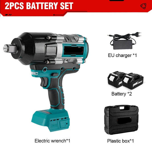 Slagmoersleutel - met Accu - Slagschroevendraaier - Brushless - 3100Nm Draadloze - 3/4 Inch - Elektrische Wrench - 18V Batterij - Handgereedschap - 2 Batterij