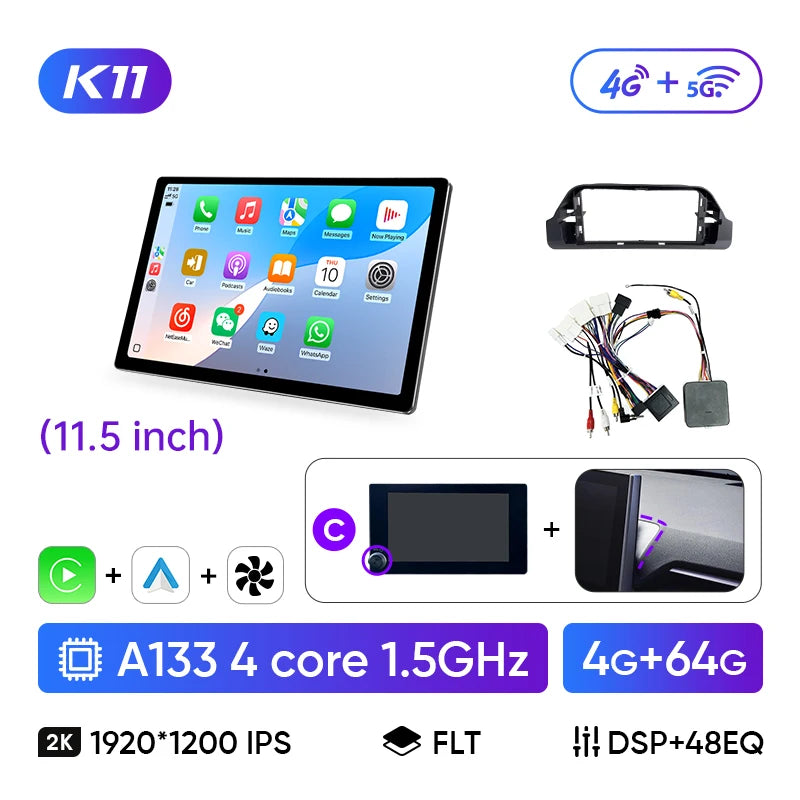 Ainavi 13.1 Car Radio For Toyota RAV4 2020 2021 2023 2024 RAV 4 XA50 Wireless Carplay Android Auto 4G Car Multimedia Player DSP