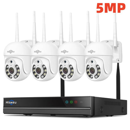 5MP PTZ Beveiligingscamera Systeem – Draadloze Camera Set – Bewakingssysteem – Surveillance Camera – Wifi Camera – Bewegingsdetectie – Full Color Nachtzicht – 1TB Ingebouwde Harde Schijf - QUORE
