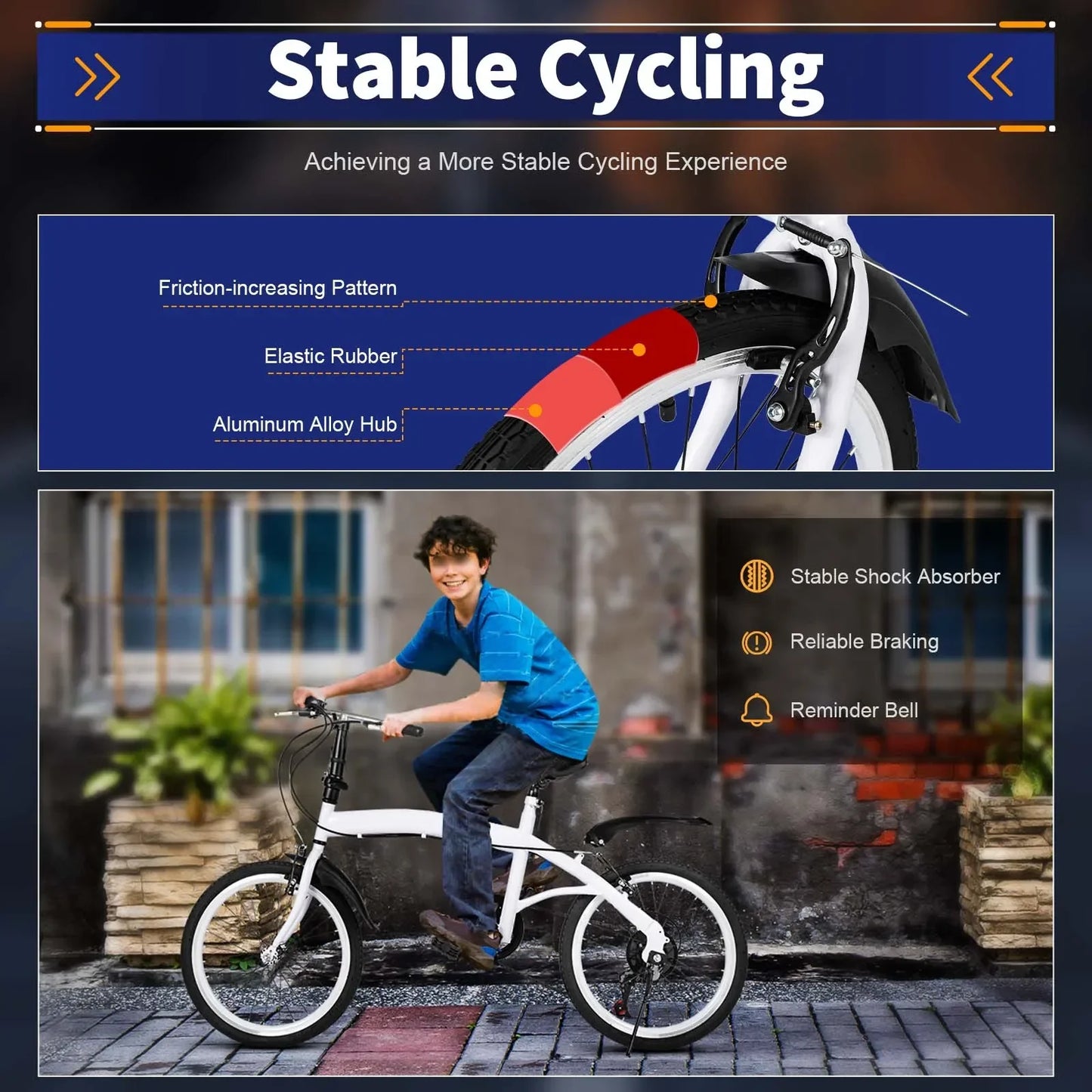 Opvouwbare Fiets – Vouwfiets – Compacte Fiets – Kinderfiets – Verstelbaar Zadel – Zes Versnellingen – Stevig Frame