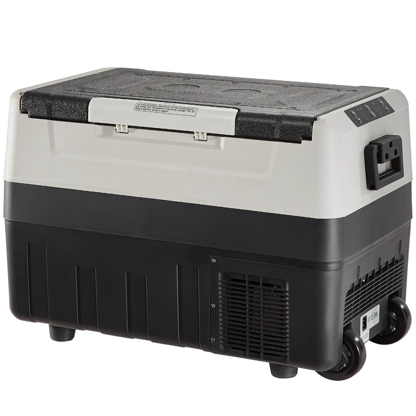 Mini koelkast - Auto Koelkast - Mini Fridge - Frigo - Draagbare Compressor Koelbox - Elektrische Vriesbox - 12/24V DC - 100-240V AC - 60W - ≤ 45dB - 35L - 65.2 x 36 x 50 cm - Grijs & Zwart