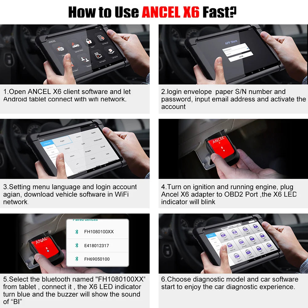 OBD Scanner - OBD2 - Auto Scanner - Auto uitlezen - Diagnose Apparatuur voor Auto's - OBD2 Diagnosetool - 10 inch Android Tablet Scanner - Volledig Systeem - ABS - SRS - Olie - EPB - BMS - TPMS - IMMO - Bluetooth - EU Plug - QUORE