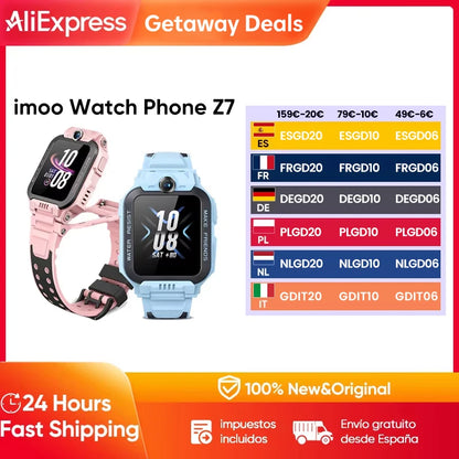 imoo Watch Phone Z7 Kids Smartwatch GPS Smart Watch with SIM 4G HD Video and Voice Call  IPX8 waterproof Global Version - QUORE